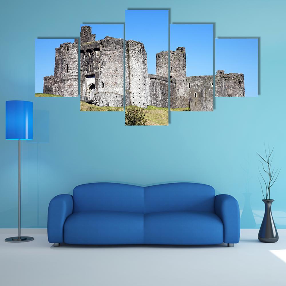 Kidwelly Castle Canvas Wall Art-5 Star-Gallery Wrap-62" x 32"-Tiaracle