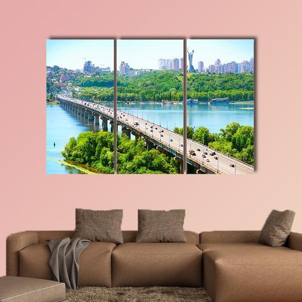 Kiev City Ukraine Canvas Wall Art-3 Horizontal-Gallery Wrap-25" x 16"-Tiaracle