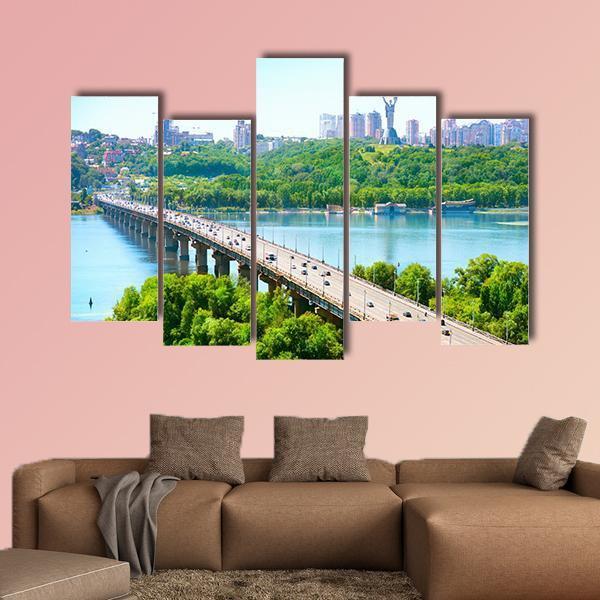 Kiev City Ukraine Canvas Wall Art-5 Pop-Gallery Wrap-47" x 32"-Tiaracle