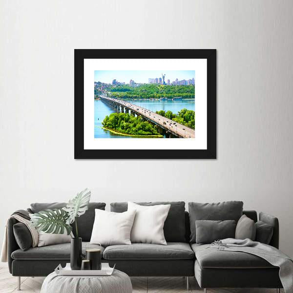 Kiev City Ukraine Canvas Wall Art-1 Piece-Framed Print-20" x 16"-Tiaracle