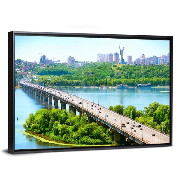 Kiev City Ukraine Panoramic Canvas Wall Art-1 Piece-36" x 12"-Tiaracle