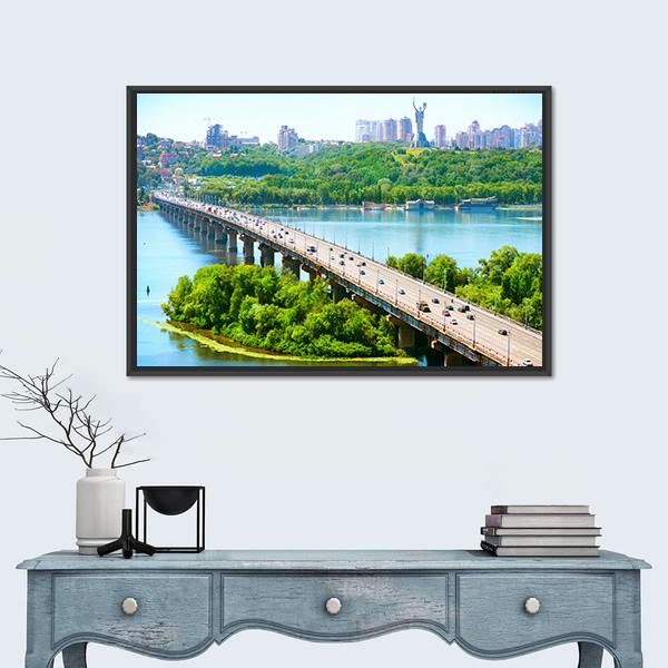 Kiev City Ukraine Panoramic Canvas Wall Art-1 Piece-36" x 12"-Tiaracle