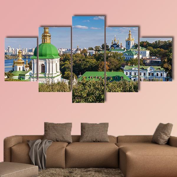 Kiev Pechersk Lavra Ukraine Canvas Wall Art-5 Pop-Gallery Wrap-47" x 32"-Tiaracle