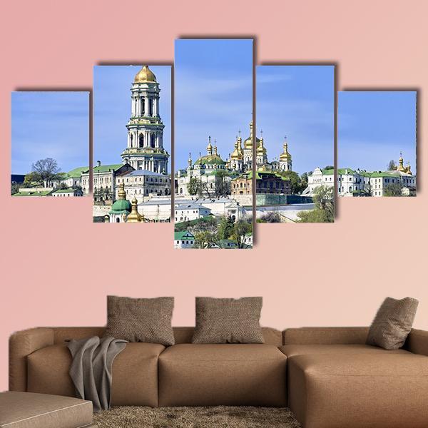Kiev Pechersk Lavra Canvas Wall Art-5 Star-Gallery Wrap-62" x 32"-Tiaracle