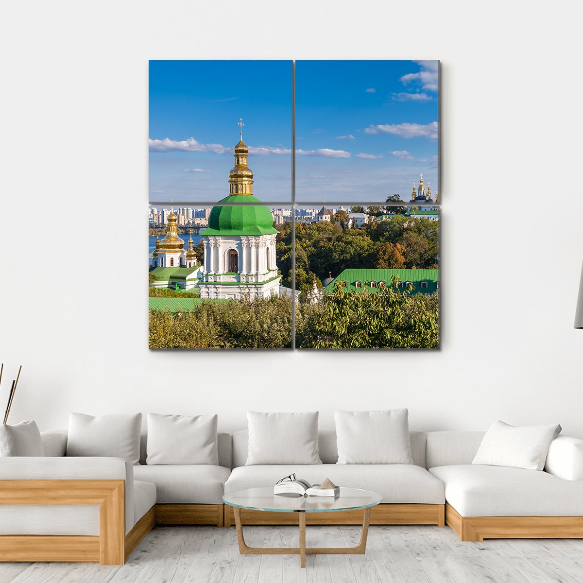 Kiev Pechersk Lavra Ukraine Canvas Wall Art-4 Square-Gallery Wrap-17" x 17"-Tiaracle