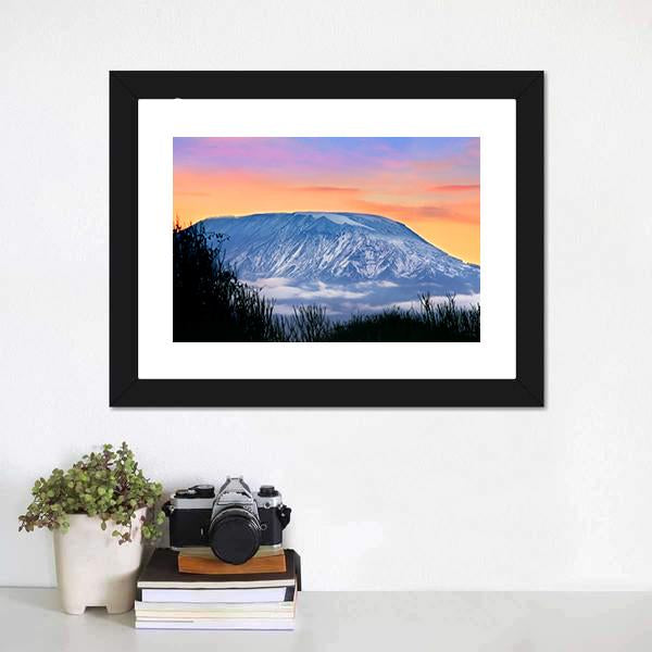 Kilimanjaro At Sunrise Canvas Wall Art-1 Piece-Framed Print-20" x 16"-Tiaracle