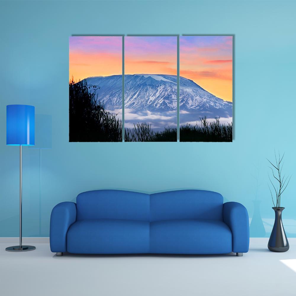 Kilimanjaro At Sunrise Canvas Wall Art-3 Horizontal-Gallery Wrap-37" x 24"-Tiaracle