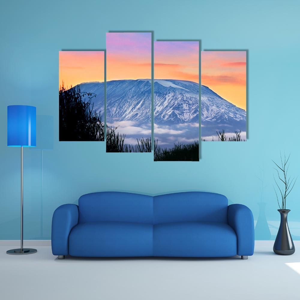 Kilimanjaro At Sunrise Canvas Wall Art-4 Pop-Gallery Wrap-50" x 32"-Tiaracle