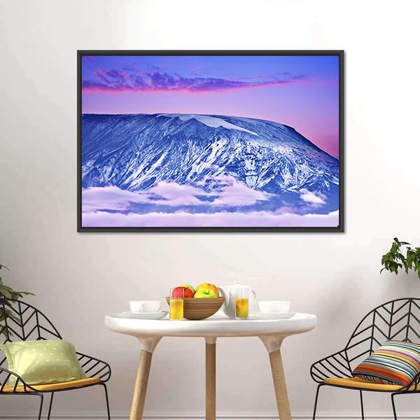 Kilimanjaro At Sunset Canvas Wall Art-3 Horizontal-Gallery Wrap-25" x 16"-Tiaracle