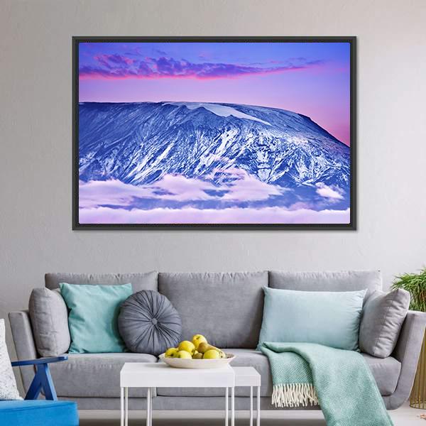 Kilimanjaro At Sunset Canvas Wall Art-3 Horizontal-Gallery Wrap-25" x 16"-Tiaracle