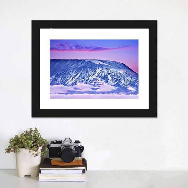 Kilimanjaro At Sunset Canvas Wall Art-1 Piece-Framed Print-20" x 16"-Tiaracle