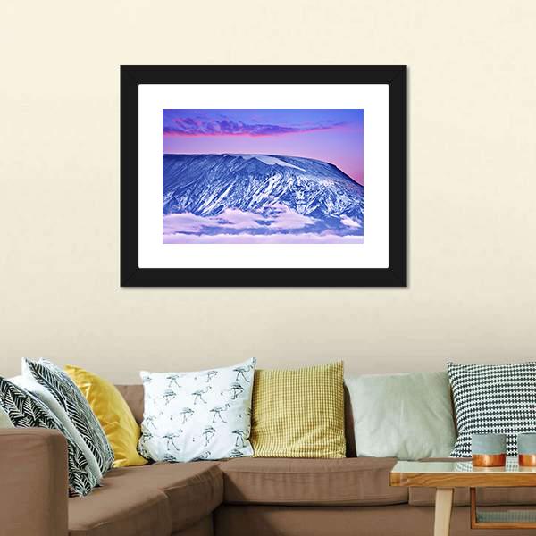 Kilimanjaro At Sunset Canvas Wall Art-3 Horizontal-Gallery Wrap-25" x 16"-Tiaracle