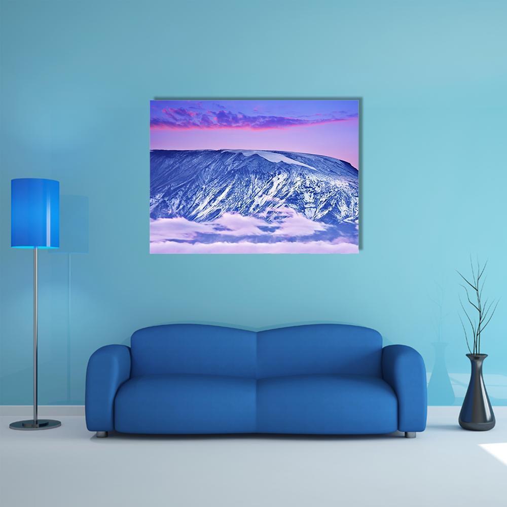Kilimanjaro At Sunset Canvas Wall Art-1 Piece-Gallery Wrap-48" x 32"-Tiaracle