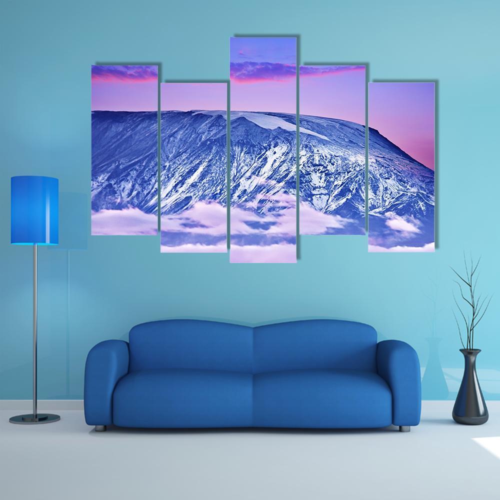 Kilimanjaro At Sunset Canvas Wall Art-5 Pop-Gallery Wrap-47" x 32"-Tiaracle