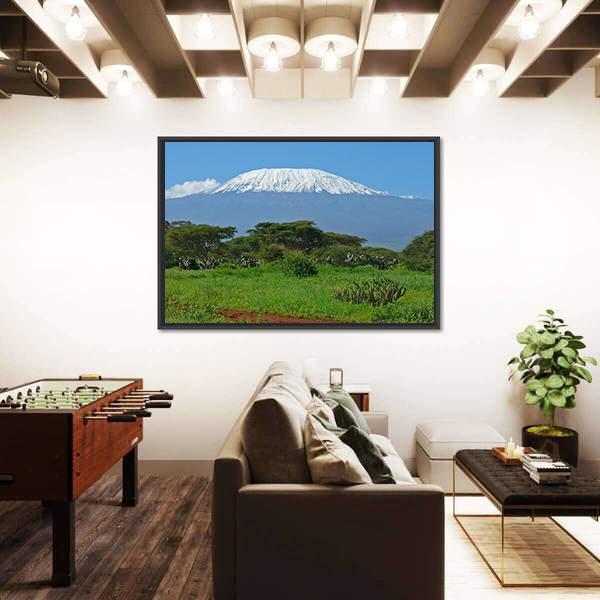 Kilimanjaro In Kenya Panoramic Canvas Wall Art-1 Piece-36" x 12"-Tiaracle