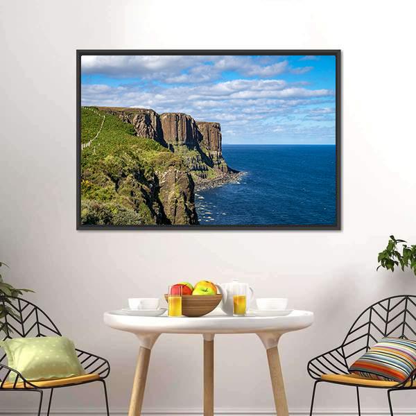 Kilt Rock &amp; Mealt Falls Canvas Wall Art-3 Horizontal-Gallery Wrap-25" x 16"-Tiaracle
