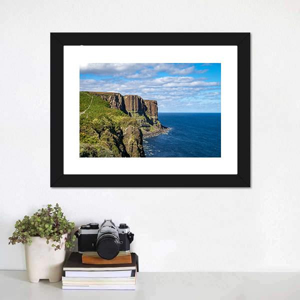 Kilt Rock &amp; Mealt Falls Canvas Wall Art-1 Piece-Framed Print-20" x 16"-Tiaracle