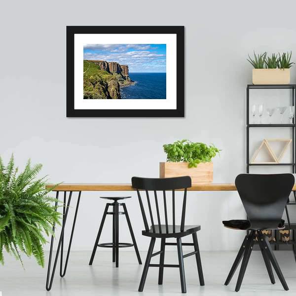 Kilt Rock &amp; Mealt Falls Canvas Wall Art-3 Horizontal-Gallery Wrap-25" x 16"-Tiaracle