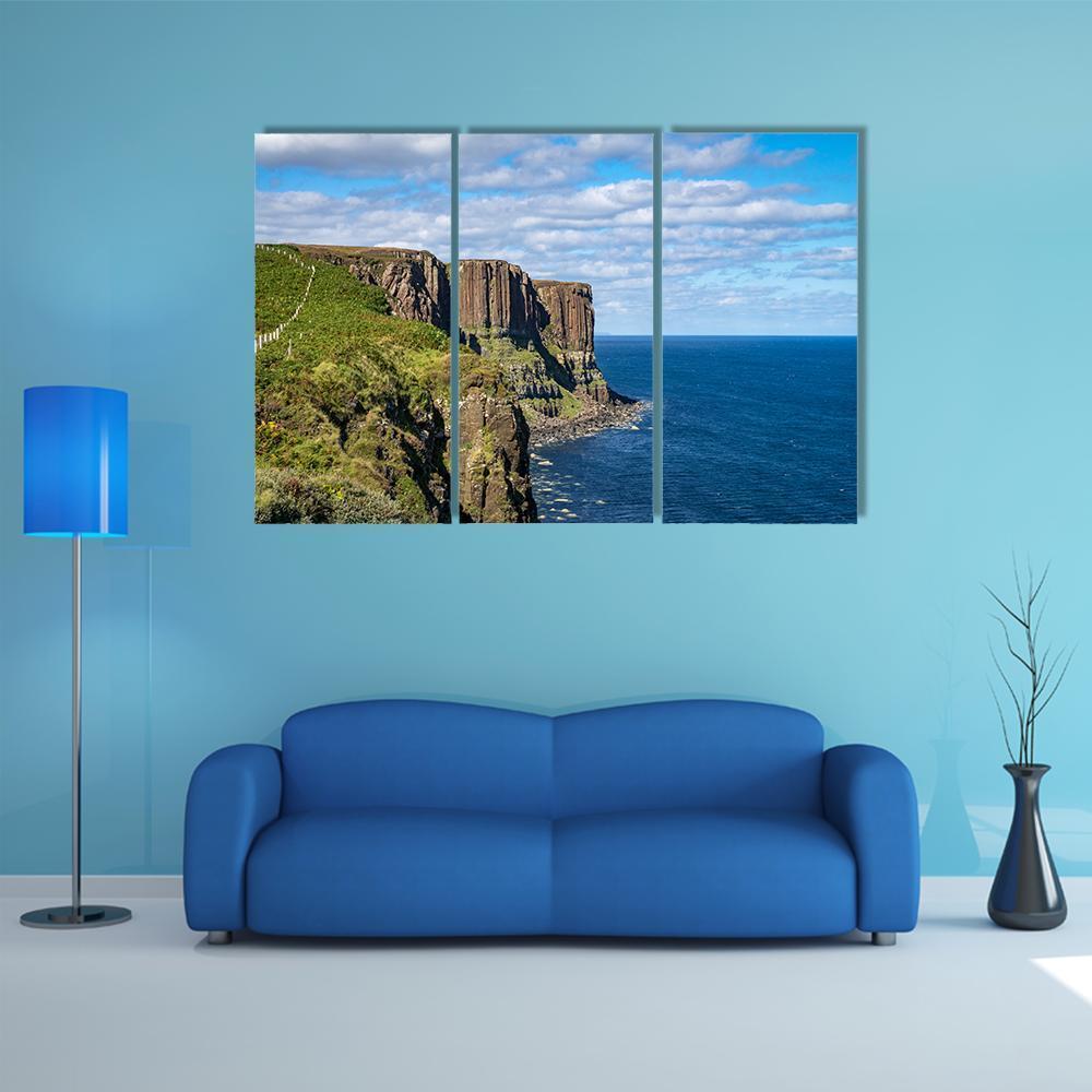 Kilt Rock &amp; Mealt Falls Canvas Wall Art-3 Horizontal-Gallery Wrap-37" x 24"-Tiaracle