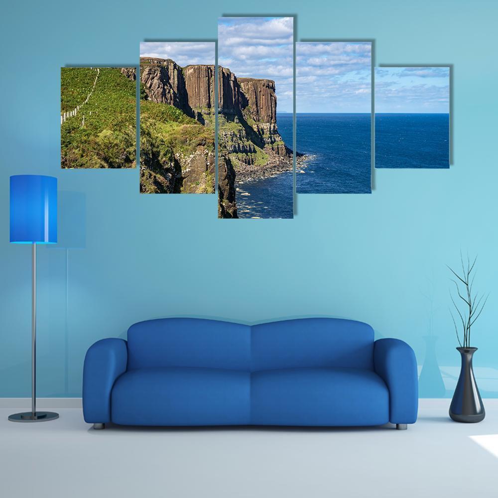 Kilt Rock &amp; Mealt Falls Canvas Wall Art-5 Star-Gallery Wrap-62" x 32"-Tiaracle
