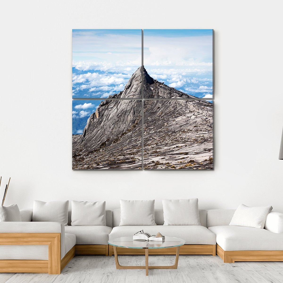 Kinabalu Mount In Sabah Canvas Wall Art-4 Square-Gallery Wrap-17" x 17"-Tiaracle