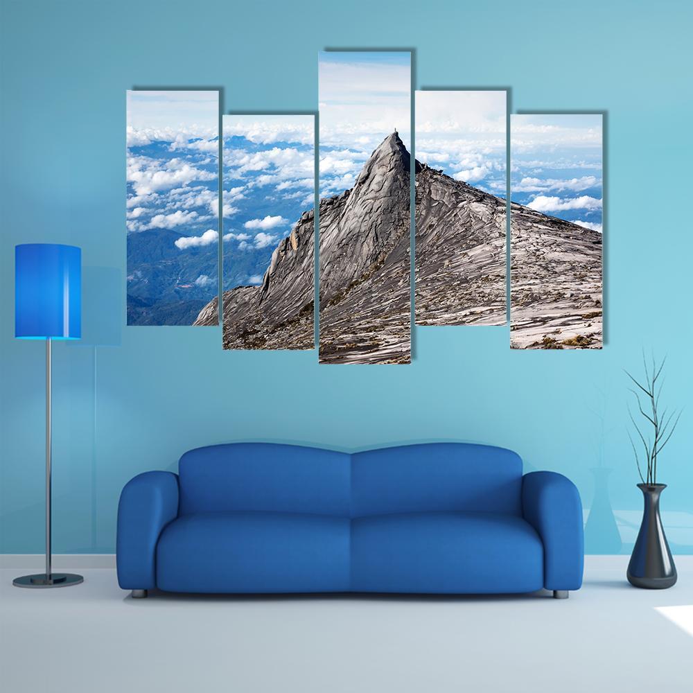 Kinabalu Mount In Sabah Canvas Wall Art-5 Pop-Gallery Wrap-47" x 32"-Tiaracle