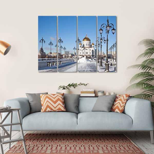 Patriarch Bridge In Winter Canvas Wall Art-4 Horizontal-Gallery Wrap-34" x 24"-Tiaracle