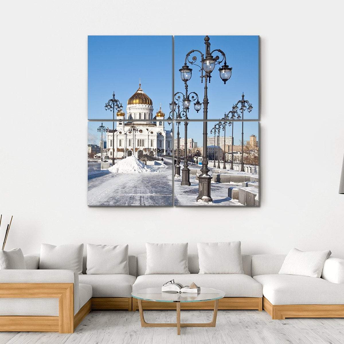 Patriarch Bridge In Winter Canvas Wall Art-4 Square-Gallery Wrap-17" x 17"-Tiaracle