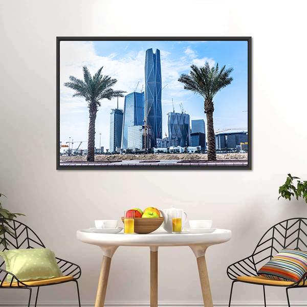 King Abdullah Financial District Canvas Wall Art-3 Horizontal-Gallery Wrap-25" x 16"-Tiaracle