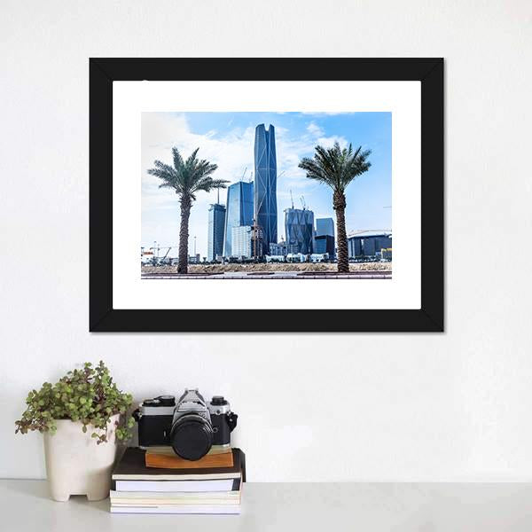 King Abdullah Financial District Canvas Wall Art-1 Piece-Framed Print-20" x 16"-Tiaracle