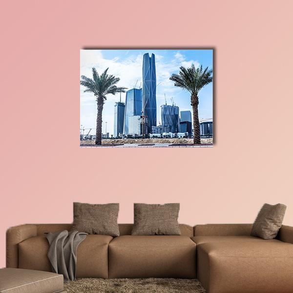 King Abdullah Financial District Canvas Wall Art-1 Piece-Gallery Wrap-48" x 32"-Tiaracle