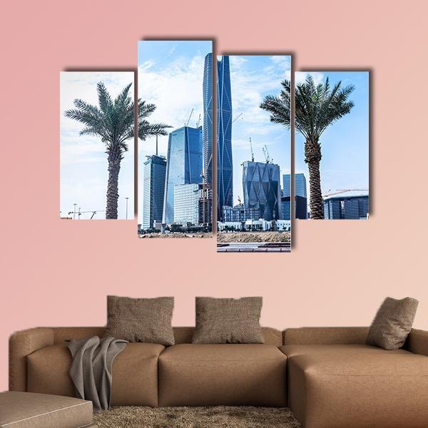 King Abdullah Financial District Canvas Wall Art-4 Pop-Gallery Wrap-50" x 32"-Tiaracle