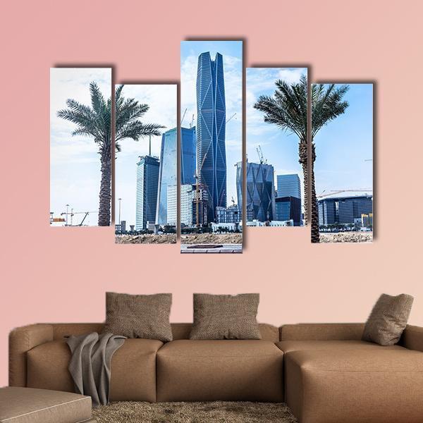 King Abdullah Financial District Canvas Wall Art-5 Pop-Gallery Wrap-47" x 32"-Tiaracle