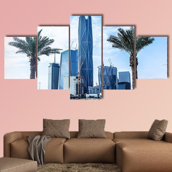 King Abdullah Financial District Canvas Wall Art-5 Star-Gallery Wrap-62" x 32"-Tiaracle