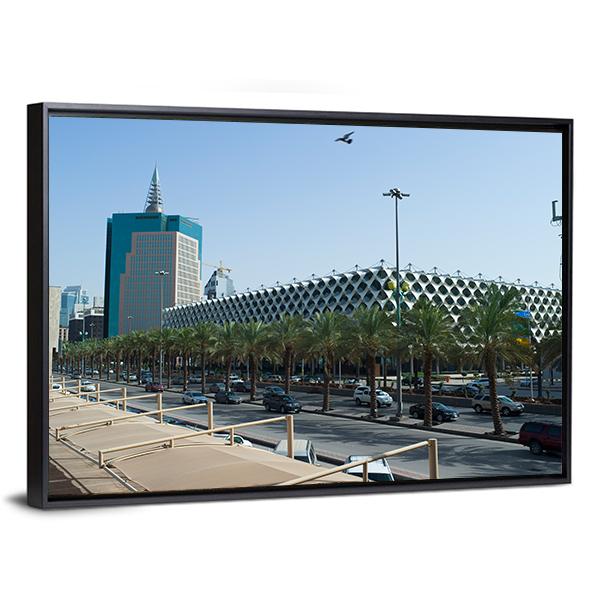 King Fahad National Library Canvas Wall Art-3 Horizontal-Gallery Wrap-25" x 16"-Tiaracle