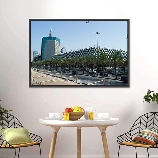 King Fahad National Library Canvas Wall Art-3 Horizontal-Gallery Wrap-25" x 16"-Tiaracle