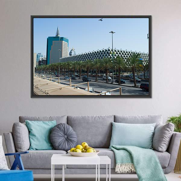 King Fahad National Library Canvas Wall Art-3 Horizontal-Gallery Wrap-25" x 16"-Tiaracle