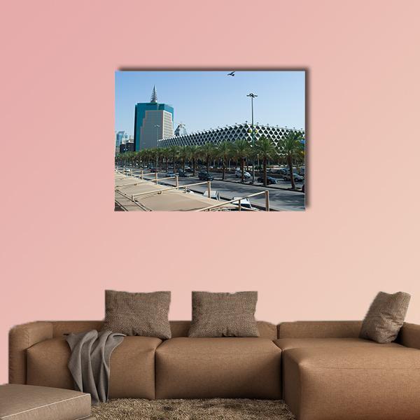 King Fahad National Library Canvas Wall Art-1 Piece-Gallery Wrap-48" x 32"-Tiaracle