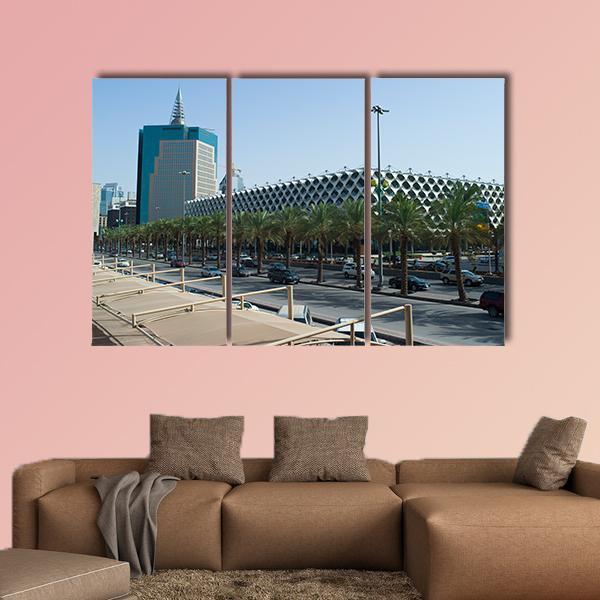 King Fahad National Library Canvas Wall Art-3 Horizontal-Gallery Wrap-37" x 24"-Tiaracle