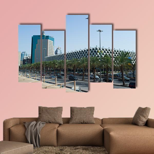 King Fahad National Library Canvas Wall Art-5 Pop-Gallery Wrap-47" x 32"-Tiaracle