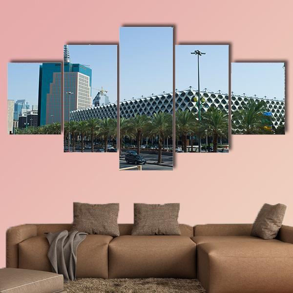 King Fahad National Library Canvas Wall Art-5 Star-Gallery Wrap-62" x 32"-Tiaracle