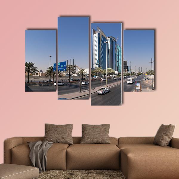 King Fahd Road Saudi Canvas Wall Art-4 Pop-Gallery Wrap-50" x 32"-Tiaracle