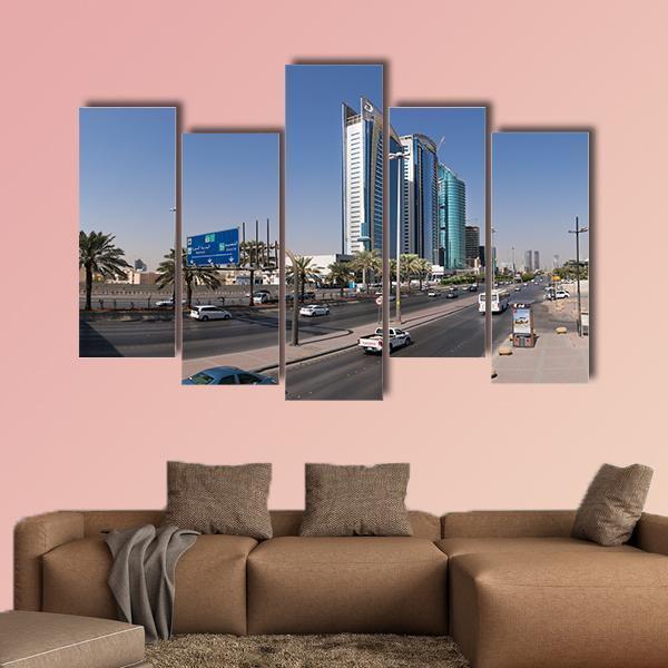 King Fahd Road Saudi Canvas Wall Art-5 Pop-Gallery Wrap-47" x 32"-Tiaracle