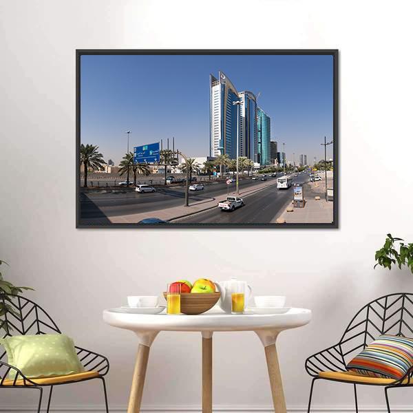 King Fahd Road Saudi Canvas Wall Art-3 Horizontal-Gallery Wrap-25" x 16"-Tiaracle