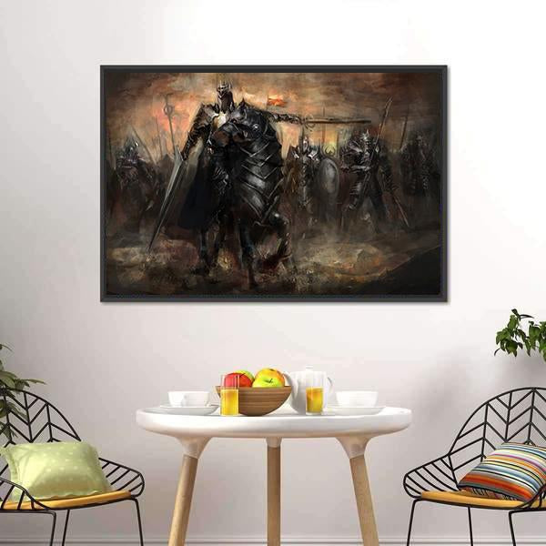 King Leading His Army Canvas Wall Art-5 Horizontal-Gallery Wrap-22" x 12"-Tiaracle