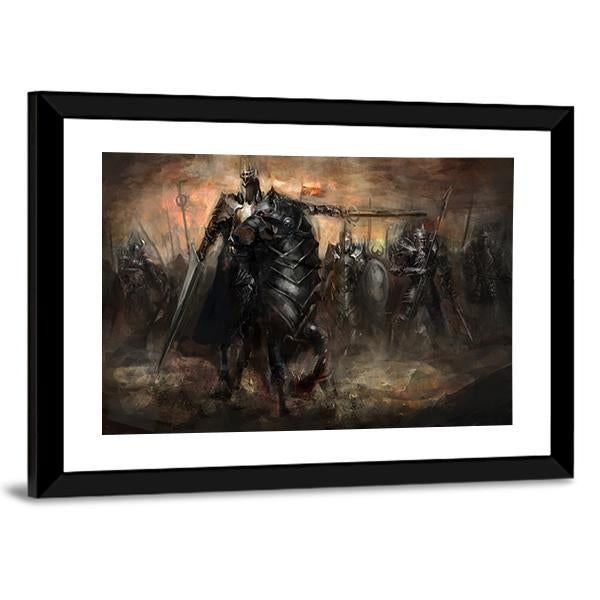 King Leading His Army Canvas Wall Art-5 Horizontal-Gallery Wrap-22" x 12"-Tiaracle