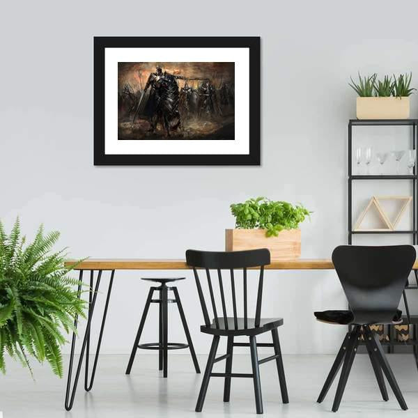 King Leading His Army Canvas Wall Art-3 Horizontal-Gallery Wrap-25" x 16"-Tiaracle