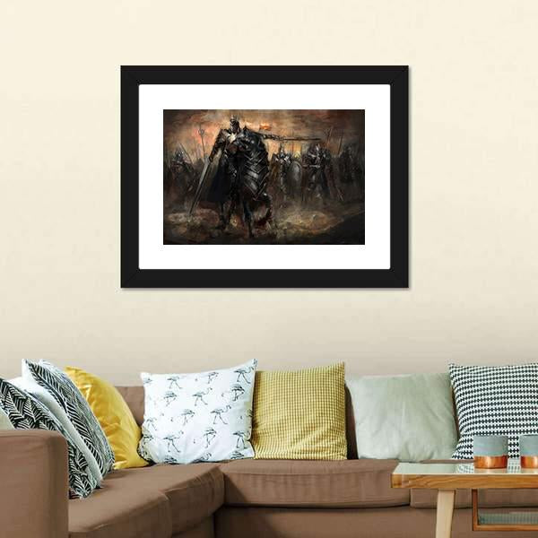 King Leading His Army Canvas Wall Art-5 Horizontal-Gallery Wrap-22" x 12"-Tiaracle