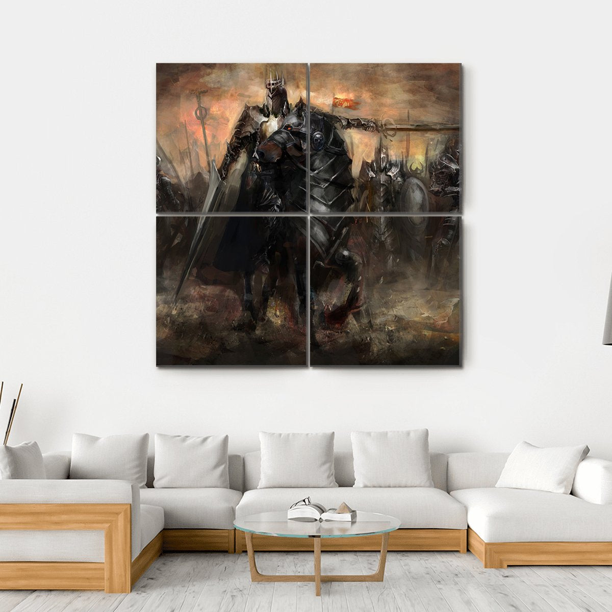 King Leading His Army Canvas Wall Art-4 Square-Gallery Wrap-17" x 17"-Tiaracle