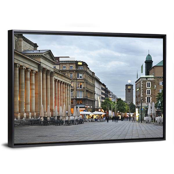 King Street In Stuttgart Canvas Wall Art-3 Horizontal-Gallery Wrap-25" x 16"-Tiaracle